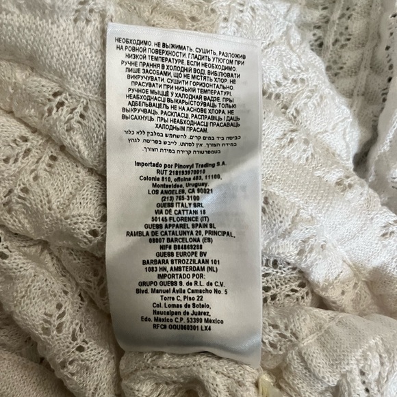 Guess XS Crochet White 3 Quarter Sleeve Coquette babydoll Top 🎀 - Picture 11 of 14